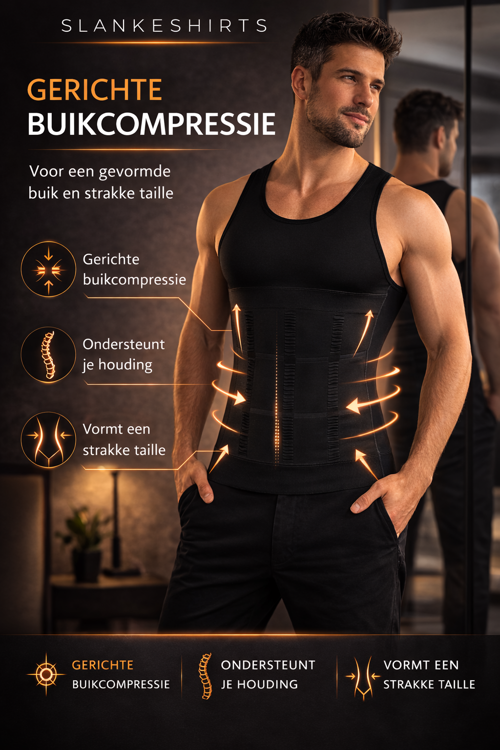 PerfectFit™ Compressie Shirt zwart – Direct resultaat.