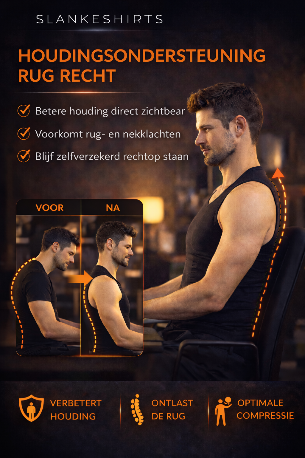 PerfectFit™ Compressie Shirt zwart – Direct resultaat.