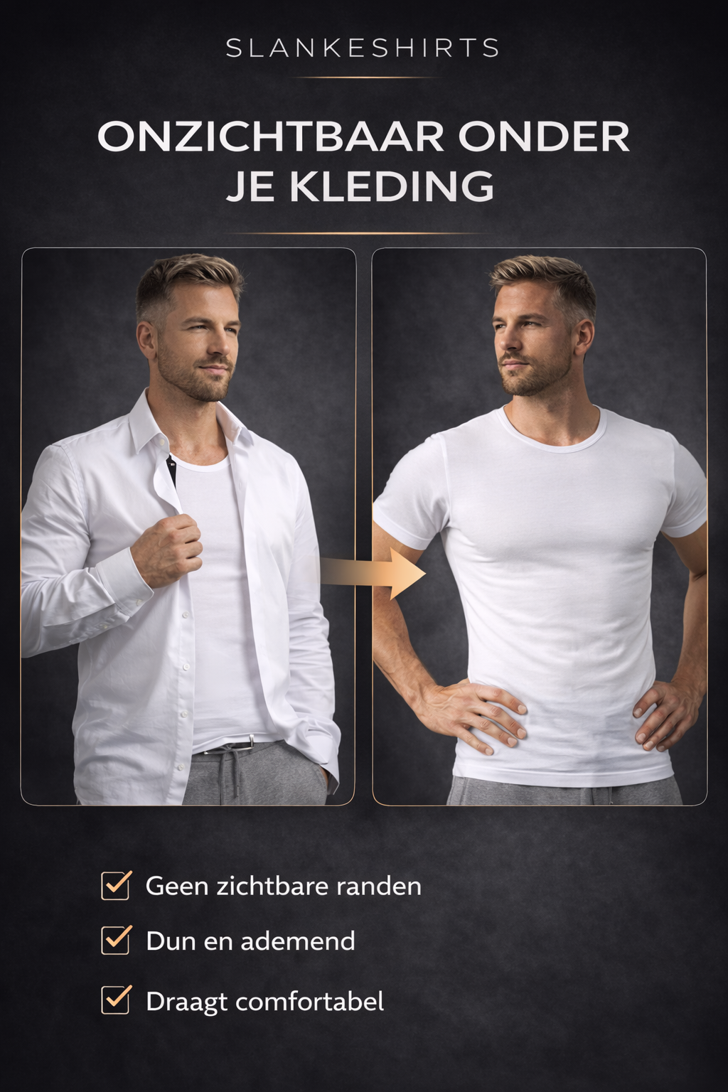PerfectFit™ Compressie Shirt wit  – Direct een strakker silhouet